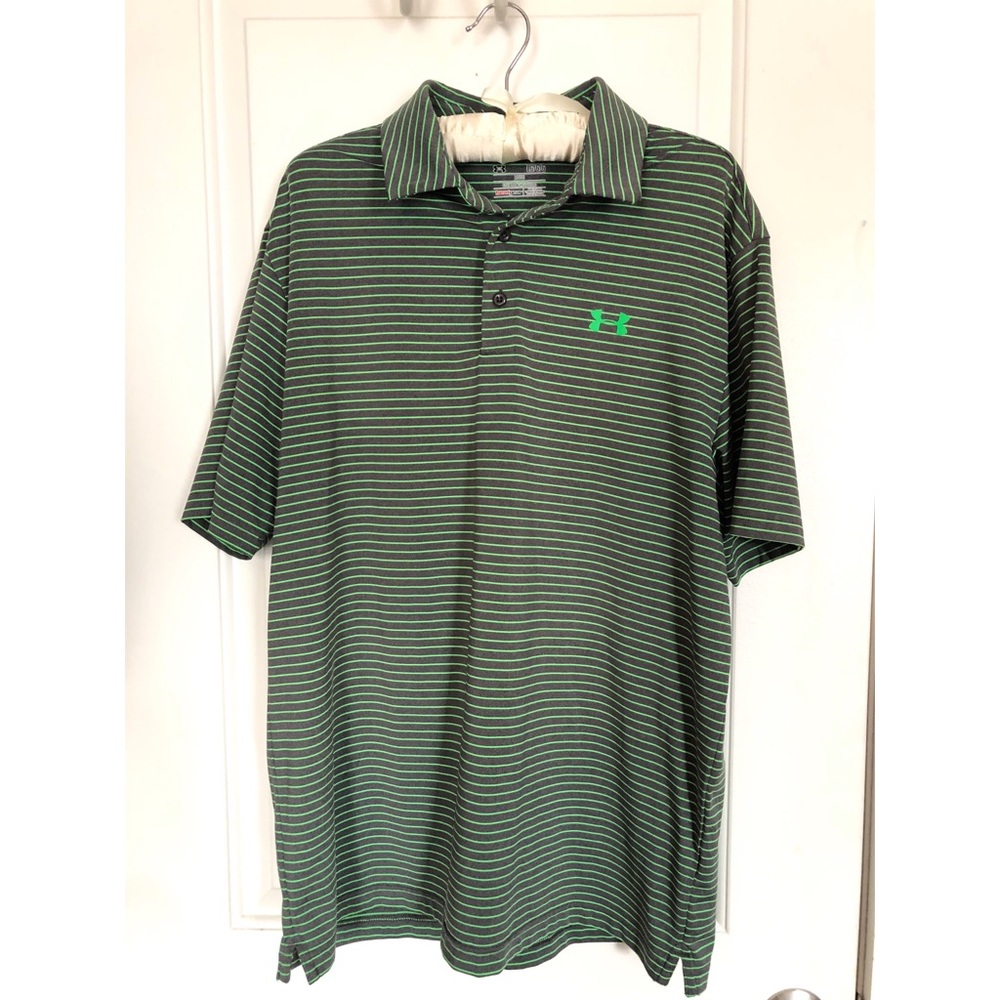 Under Armour Performance Polo Green & Grey, Large